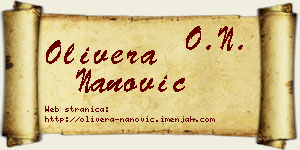 Olivera Nanović vizit kartica